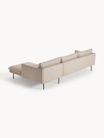 Ecksofa Moby, Bezug: Polyester Der hochwertige, Gestell: Massives Kiefernholz, Bir, Füße: Metall, pulverbeschichtet, Webstoff Beige, B 280 x T 160 cm, Eckteil rechts