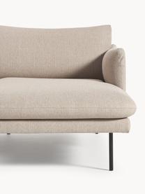 Ecksofa Moby, Bezug: Polyester Der hochwertige, Gestell: Massives Kiefernholz, Bir, Webstoff Beige, B 280 x T 160 cm, Eckteil links