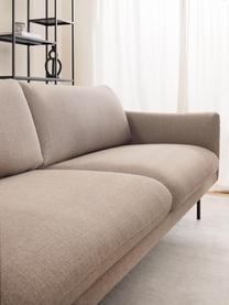 Ecksofa Moby, Bezug: Polyester Der hochwertige, Gestell: Massives Kiefernholz, Bir, Füße: Metall, pulverbeschichtet, Webstoff Beige, B 280 x T 160 cm, Eckteil links