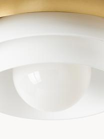Deckenleuche Enzo, Lampenschirm: Glas, Weiss, Goldfarben, Ø 40 x H 20 cm