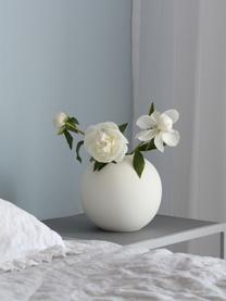 Ručně vyrobená kulatá váza Ball, V 20 cm, Keramika, Tlumeně bílá, Ø 20 cm, V 20 cm