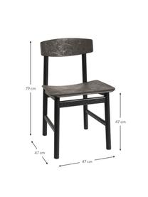 Handgefertigter Holzstuhl Consciouos, Gestell: Eichenholz, FSC-zertifizi, Anthrazit, Schwarz, B 47 x T 47 cm