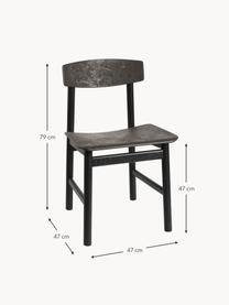 Silla de madera Consciouos, Estructura: madera de roble Este prod, Gris antracita, madera de roble pintada en negro, An 47 x F 47 cm