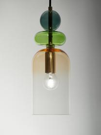 Lámpara de techo pequeña Murano, Anclaje: metal recubierto, Tonos de verde, mostaza, Ø 11 x Al 30 cm