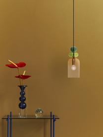 Kleine Pendelleuchte Murano, Baldachin: Metall, beschichtet, Grüntöne, Senfgelb, Ø 11 x H 30 cm