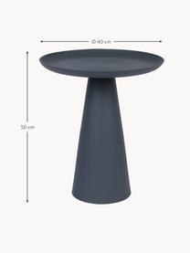 Ronde bijzettafel Ringar van metaal, Gepoedercoat aluminium, Grijsblauw, Ø 40 x H 50 cm