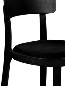 Silla de madera con asiento en terciopelo Brandon, Tapizado: 100% terciopelo de poliés, Asiento: madera contrachapada, Negro, An 46 x F 45 cm