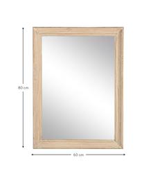 Espejo de pared de madera Tiziano, Espejo: cristal, Beige, An 60 x F 4 cm