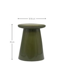 Handgefertigter Beistelltisch Button aus Keramik, Keramik, Grün, Ø 35 x H 45 cm