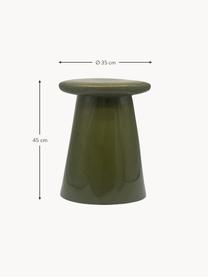 Mesa auxiliar artesanal de cerámica Button, Cerámica, Verde, Ø 35 x Al 45 cm