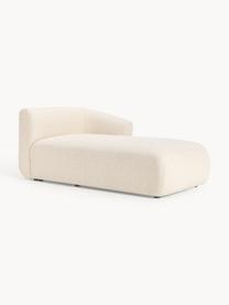 Chaise longue hoekmodule Sofia uit bouclé, Bekleding: bouclé (100% polyester) M, Frame: sparrenhout, spaanplaat, , Poten: kunststof Dit product is , Bouclé lichtbeige, B 185 x D 92 cm, hoekdeel rechts