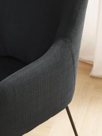 Židle s područkami Isla, Černá, Š 58 cm, H 62 cm