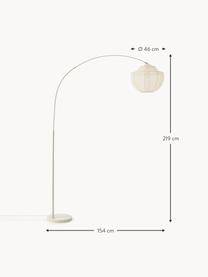 Grand lampadaire arc en tulle Beau, Beige clair, haut. 219 cm