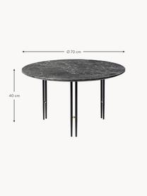 Kulatý mramorový konferenční stolek IOI, Ø 70 cm, Mramorovaná tmavě šedá, černá, Ø 70 cm