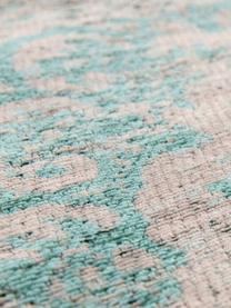 Žinylkový koberec ve vintage stylu Medaillon, Zelená, růžová