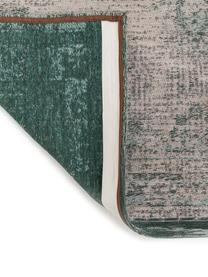 Tapis vintage chenille Medaillon, Vert, rose