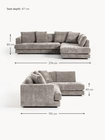 Ecksofa Tribeca, Bezug: 100 % Polyester Der strap, Gestell: Buchenholz, Kiefernholz, , Füße: Kiefernholz Dieses Produk, Webstoff Taupe, B 274 x T 192 cm, Eckteil rechts