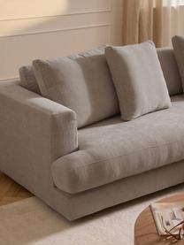 Sofa narożna Tribeca, Tapicerka: 100% poliester Dzięki tka, Stelaż: drewno bukowe, drewno sos, Nogi: drewno sosnowe Ten produk, Taupe tkanina, S 274 x G 192 cm, prawostronna