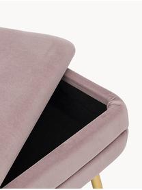 Fluwelen bank Pavlina met opbergruimte, Bekleding: polyester fluweel, Frame: MDF, Poten: gepoedercoat metaal, Fluweel mauve, B 80 x H 42 cm