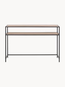 Consola Seaford, Estantes: tablero de fibras de dens, Estructura: metal con pintura en polv, Beige en aspecto madera, negro, An 120 x Al 79 cm