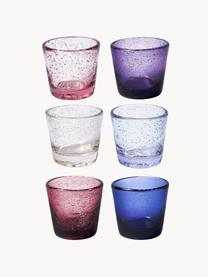 Set di 6 bicchierini con bolle d'aria decorative Cancun, Vetro, Tonalità viola, Ø 6 x Alt. 6 cm, 70 ml