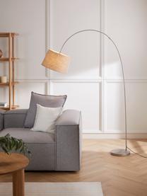 Grand lampadaire arc Laurence, Beige, argenté, haut. 188 cm