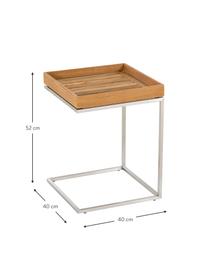 Balkonový stolek s teakovou deskou Pizzo, Teakové dřevo, nerezová ocel, Š 40 cm, V 52 cm