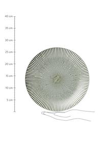 Speiseteller Abella in Grün/Weiß mit Strukturmuster, 2 Stück, Keramik, Grün, Weiß, Ø 27 x H 3 cm