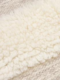 Handgewebter Wollteppich Anica mit Hoch-Tief-Effekt, Taupe, Cremeweiß, B 80 x L 150 cm (Größe XS)