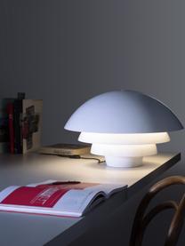 Lampada da tavolo grande con disco diffusore Visiere, Lampada: alluminio laccato, Bianco, Ø 56 x Alt. 36 cm