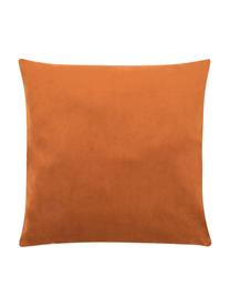 Glanzende fluwelen kussenhoes Palmsprings met borduurwerk, 100% polyester fluweel, Oranje, goudkleurig, 40 x 40 cm