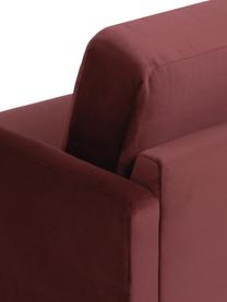 Fluwelen chaise longue Fluente in roodbruin met metalen poten, Bekleding: fluweel (hoogwaardig poly, Frame: massief grenenhout, Poten: gepoedercoat metaal, Bordeauxrood, B 202 x D 85 cm