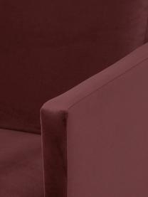 Fluwelen chaise longue Fluente in roodbruin met metalen poten, Bekleding: fluweel (hoogwaardig poly, Frame: massief grenenhout, Poten: gepoedercoat metaal, Bordeauxrood, B 202 x D 85 cm