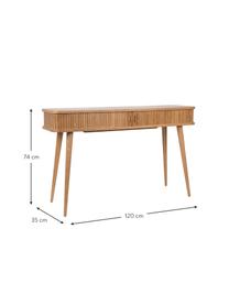 Dřevěný konzolový stolek s úložným prostorem Barbier, Jasanové dřevo, Š 120 cm, H 35 cm