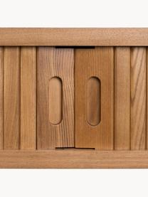 Consolle in legno con ante scorrevoli e frontale scanalato Barbier, Legno di frassino, Larg. 120 x Prof. 35 cm