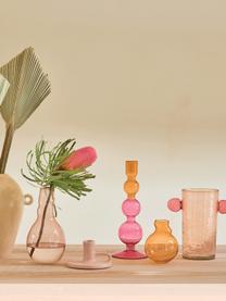 Kandelaar Bulb in roze/oranje, Gerecycled glas, Roze, oranje, Ø 13 x H 36 cm