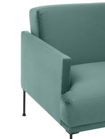 Canapé convertible 3 places Fluente, Velours bleu pétrole, larg. 220 x prof. 88 cm