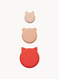 Assiettes pour enfant Eddie, 3 élém., Silicone, Tons roses, rouge corail, Lot de différentes tailles