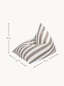 Outdoor-Sitzsack Calypso, Bezug: 100 % Polypropylen, UV-be, Greige, Weiss, B 115 x H 90 cm