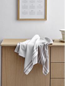 Gestreifte Baumwoll-Geschirrtücher Soft Tools, 2er-Set, 100 % Baumwolle, Off White, Taupe, B 50 x L 70 cm