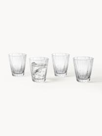 Mundgeblasene Wassergläser Scallop Glasses mit Rillenstruktur, 4 Stück, Glas, mundgeblasen, Transparent, Ø 8 x H 10 cm, 230 ml