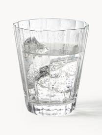 Mondgeblazen waterglazen Scallop Glasses met groefstructuur, 4 stuks, Transparant, Ø 8 x H 10 cm, 230 ml