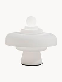 Ręcznie wykonana lampa stołowa LED Regina, Stelaż: szkło, metal powlekany, Biały, Ø 49 x 45 cm