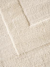 Handgewebter Baumwollteppich Dania mit Hoch-Tief-Struktur, 100 % Baumwolle, GRS-zertifiziert, Cremeweiß, B 200 x L 300 cm (Größe L)
