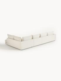 Canapé d'angle XL Tribeca, Tissu blanc crème, larg. 405 x prof. 228 cm, méridienne à gauche