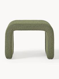 Taburete en tejido bouclé Penelope, Tapizado: tejido bouclé (100% polié, Estructura: metal, madera contrachapa, Bouclé verde oscuro, An 61 x Al 46 cm