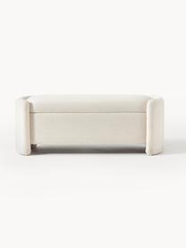 Banc bouclette avec rangement Benji, Bouclette blanc crème, larg. 140 x haut. 50 cm