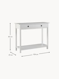 Console en bois de pin Ditti, Blanc, larg. 104 x haut. 83 cm