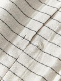 Housse de couette réversible en flanelle à carreaux Noelle, Blanc cassé, gris, larg. 200 x long. 200 cm