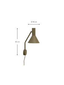 Verstellbare Design Wandleuchte Lyss, Khaki, T 18 x H 42 cm